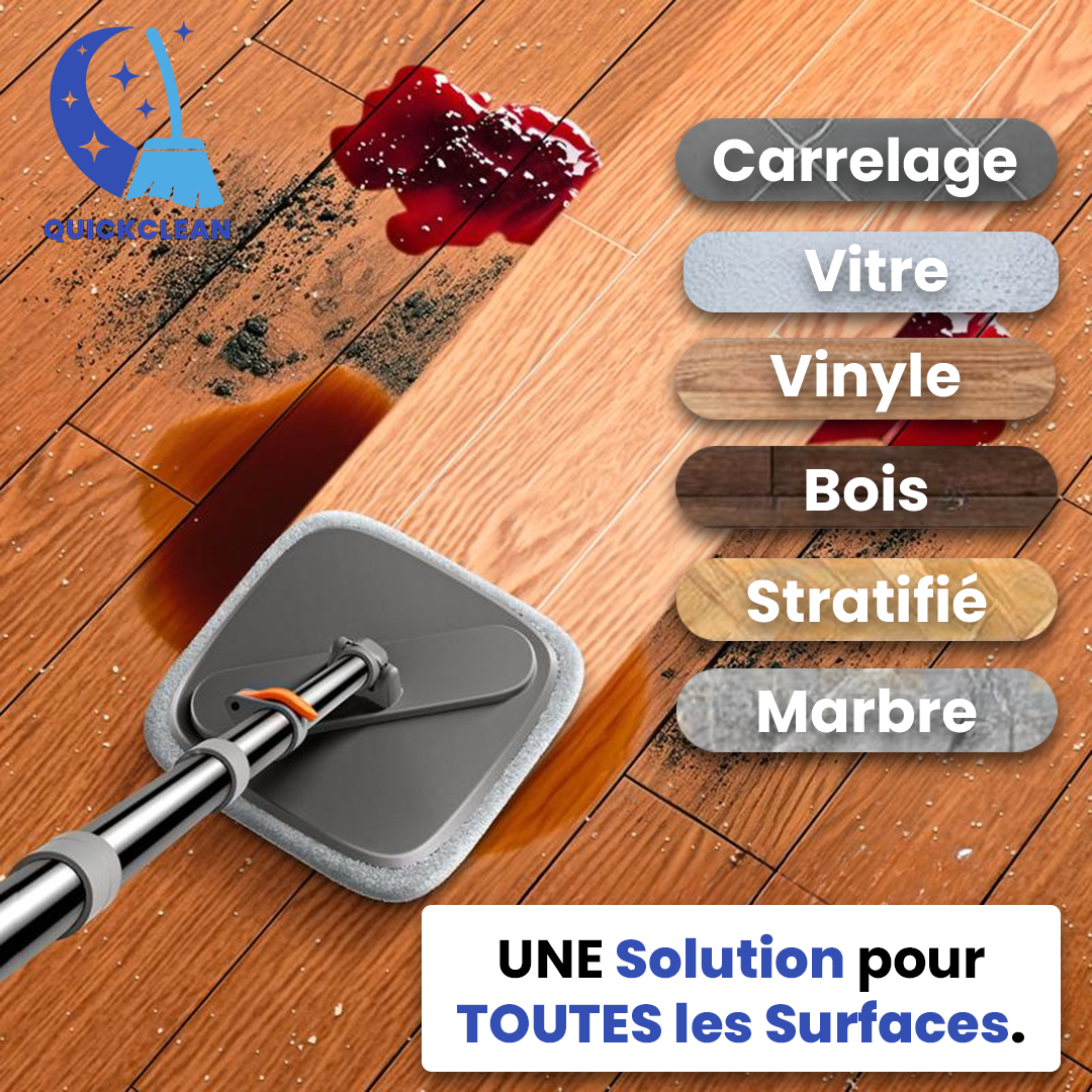 Balai Serpillière Rotatif avec Seau Essoreur Auto-Nettoyant