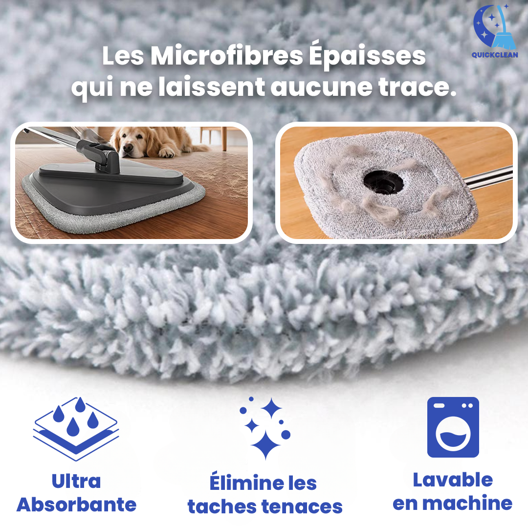 Balai Serpillière Rotatif avec Seau Essoreur Auto-Nettoyant