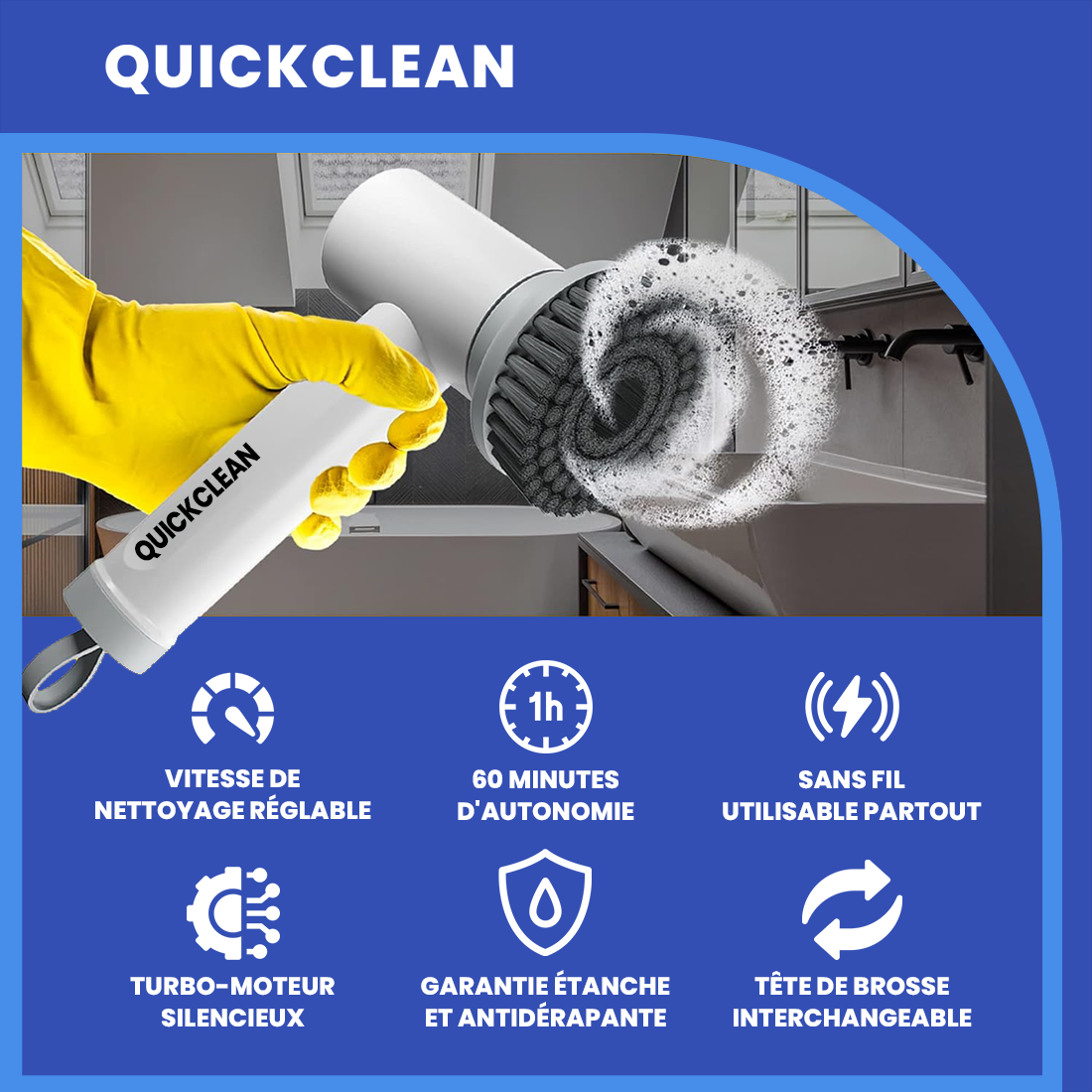 Brosse de nettoyage électrique - Machine de nettoyage - Pour