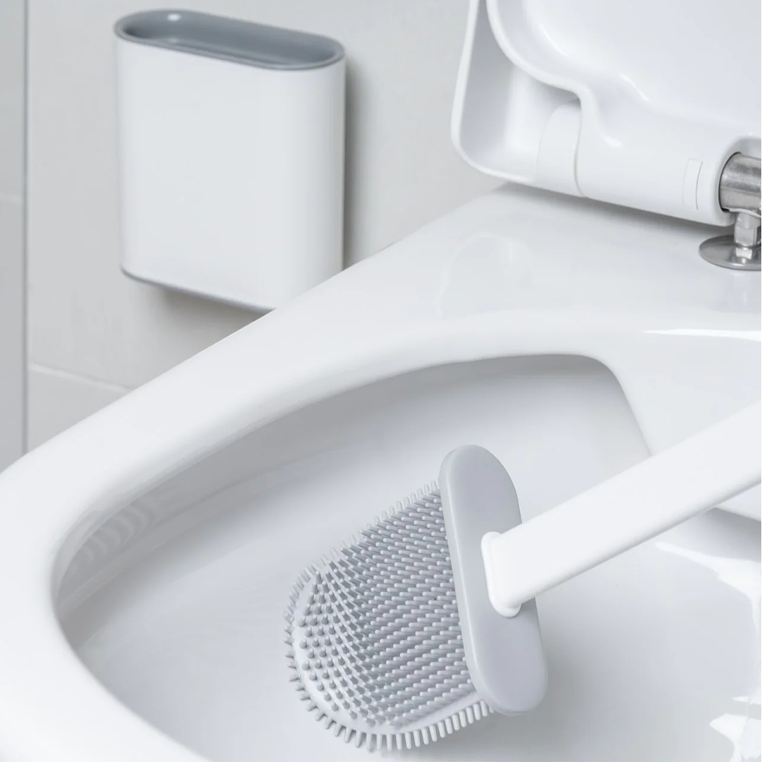 Brosse de Toilette en Silicone, Brosse WC avec Support à séchage