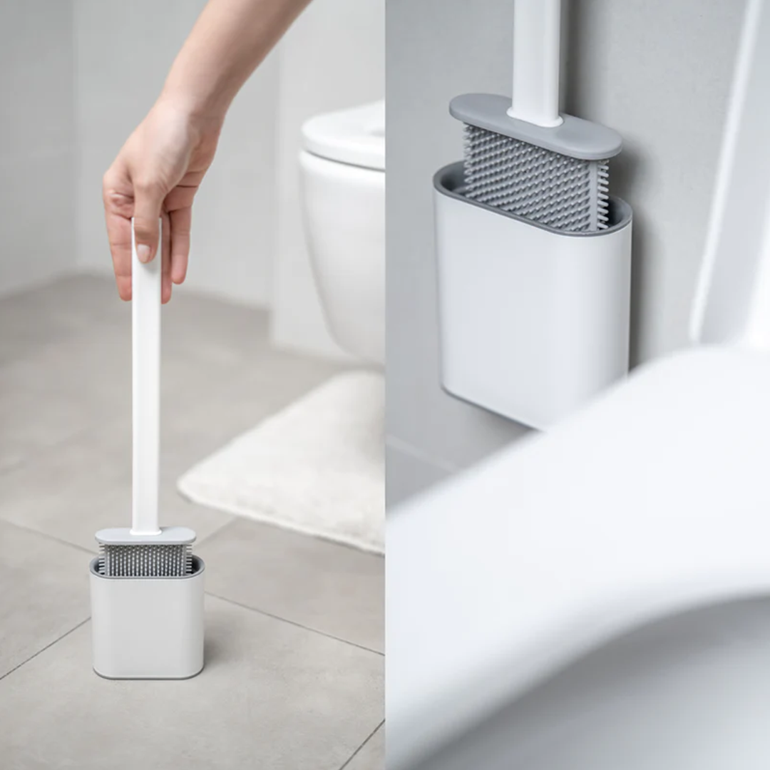 Brosse de Toilette en Silicone, Brosse WC avec Support à séchage Rapide,  Brosse de Toilettes Détachable